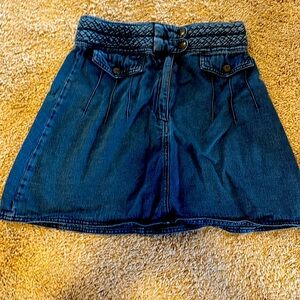 Free People Hemp Braided Baby Mini Skirt Denim Size 6